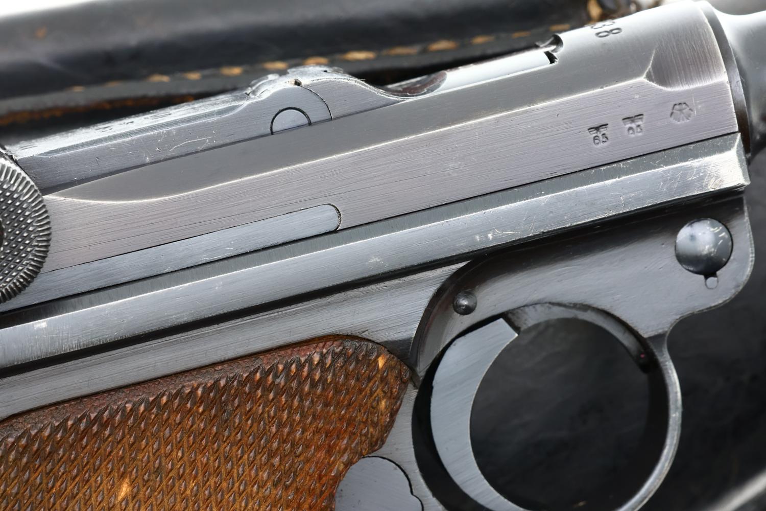 Mauser Luger 1938 S/42 German WWII Military pistol, 8300i, FB01576 - Image 4