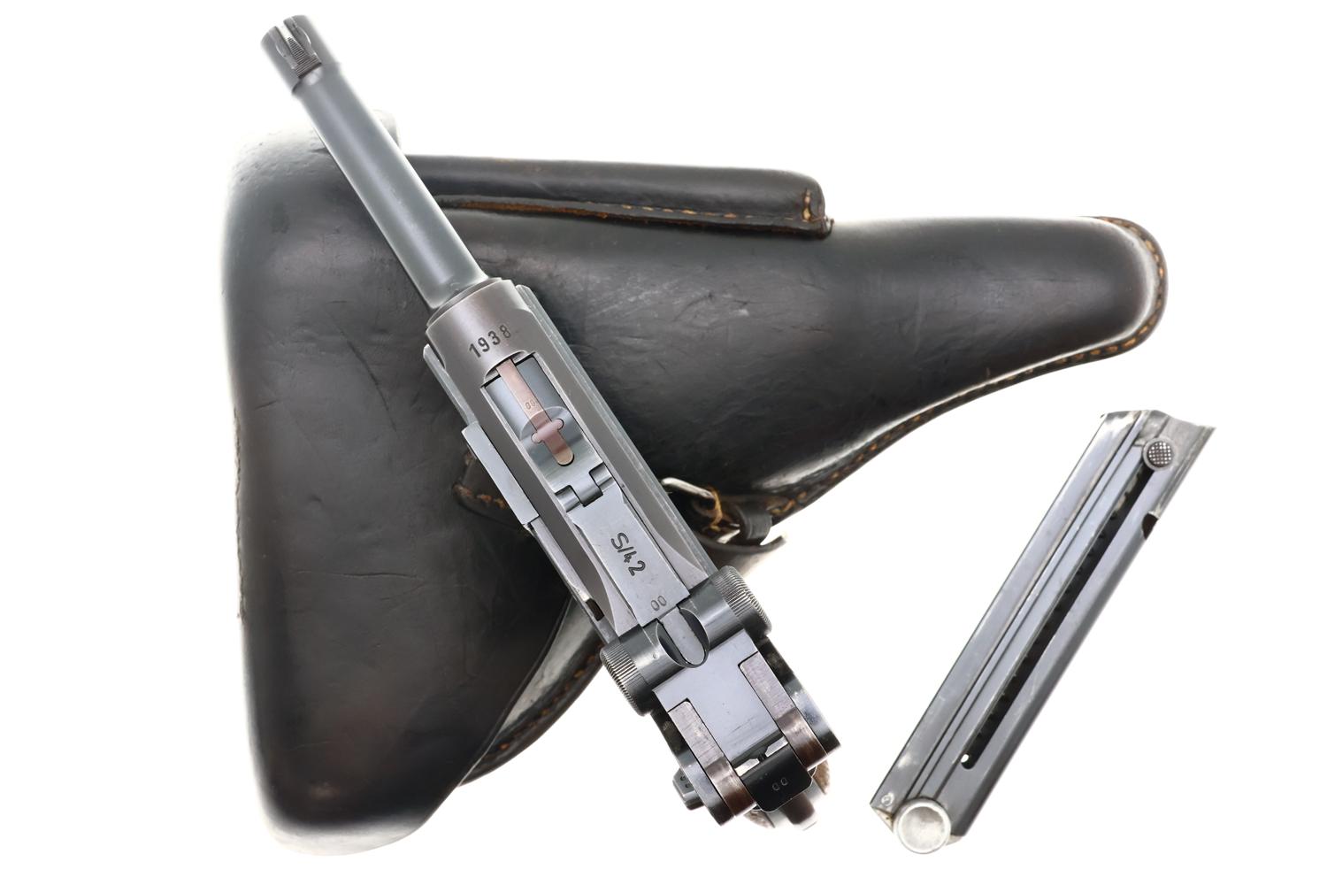 Mauser Luger 1938 S/42 German WWII Military pistol, 8300i, FB01576 - Image 6