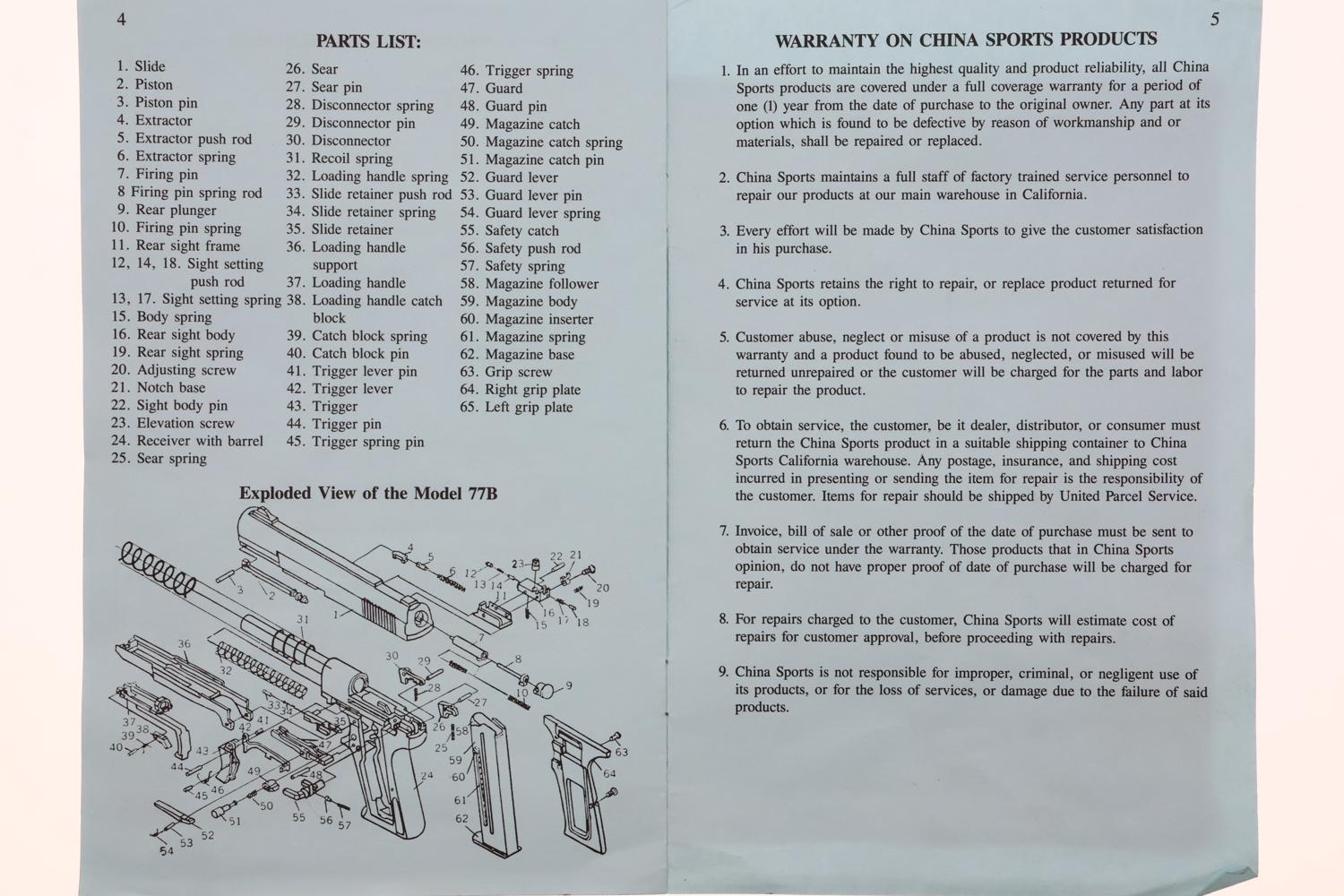 Norinco Model 77B One-Handed Cocking Pistol, Boxed 0100338, FB02303 - Image 15