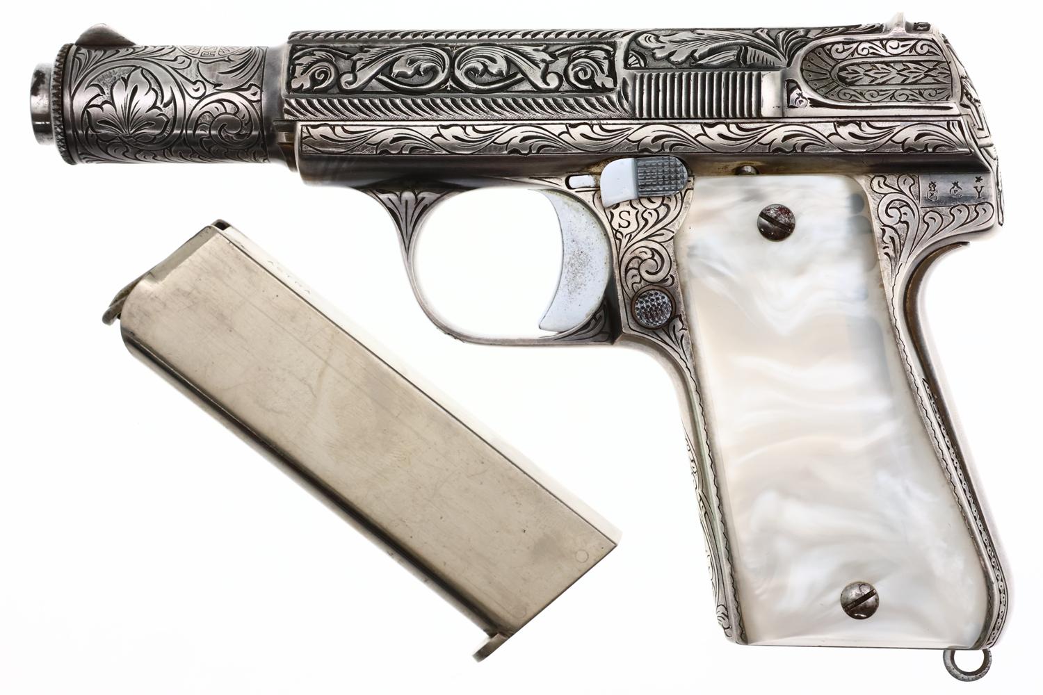 Astra 3003 Silver Engraved Pistol, Boxed, 716021, FB02345
