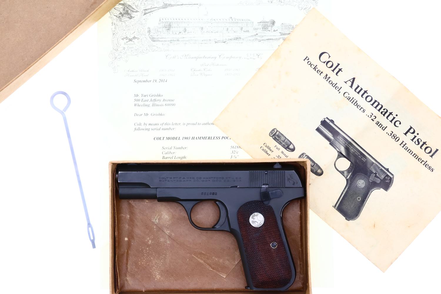 Colt 1903 Hammerless "U.S. PROPERTY" Pistol, 561882, FB02135 - Image 7