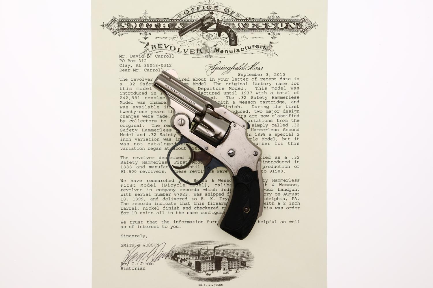 S&W Safety Hammerless, Bicycle Revolver, Factory Letter, 87923, FB01564 - Image 8