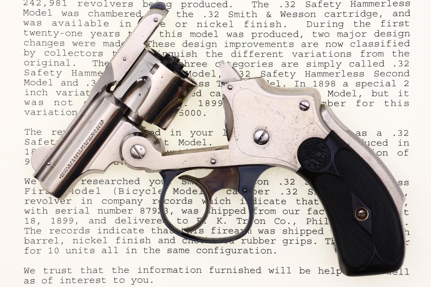 S&W Safety Hammerless, Bicycle Revolver, Factory Letter, 87923, FB01564 - Image 9