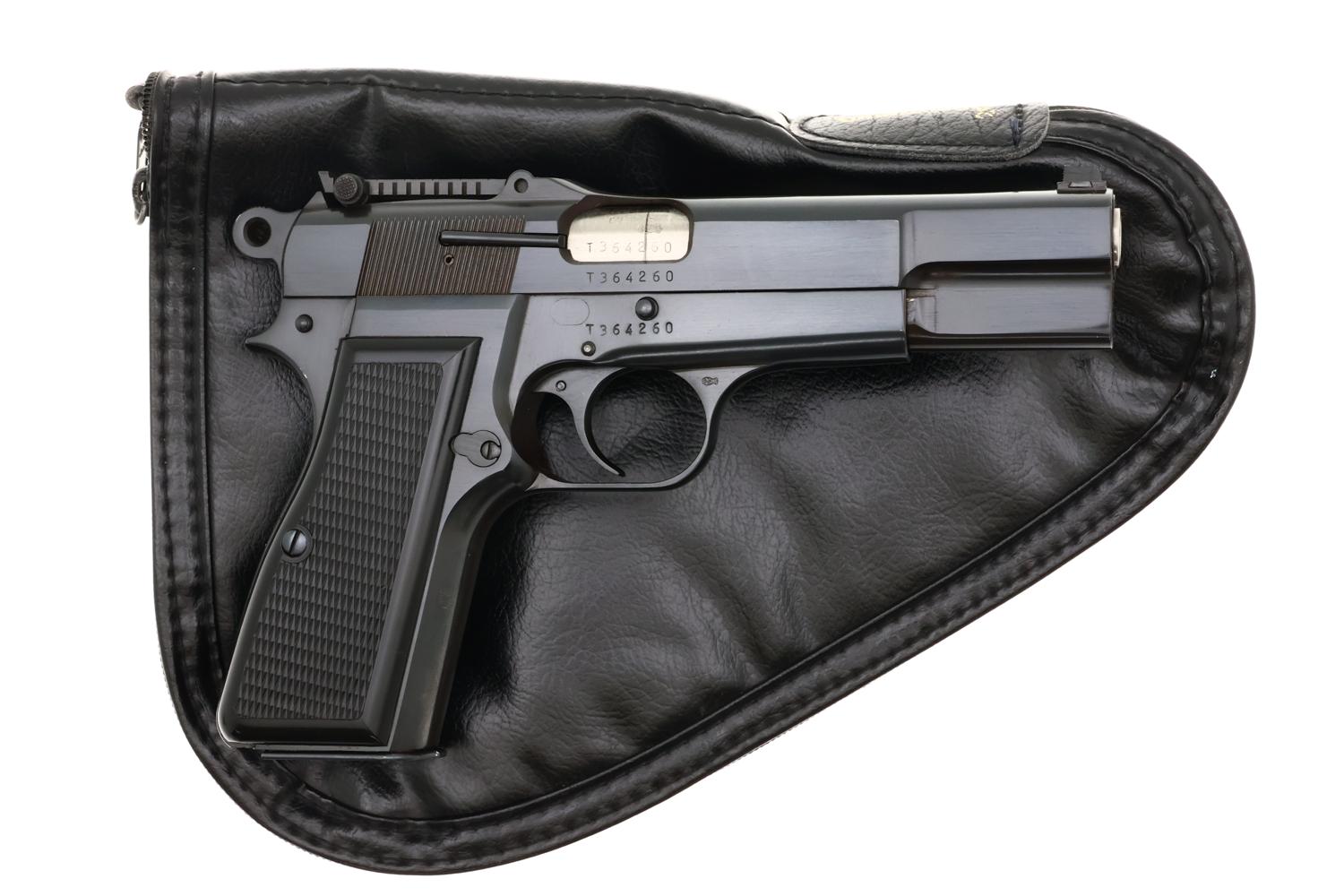 Belgian Browning HP Tangent Slotted Pistol, Pouch,T364260, FB02308
