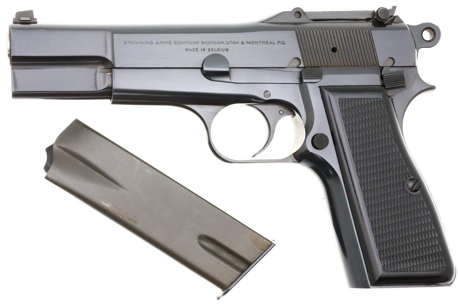 Belgian Browning HP Tangent Slotted Pistol, Pouch,T364260, FB02308 - Image 2