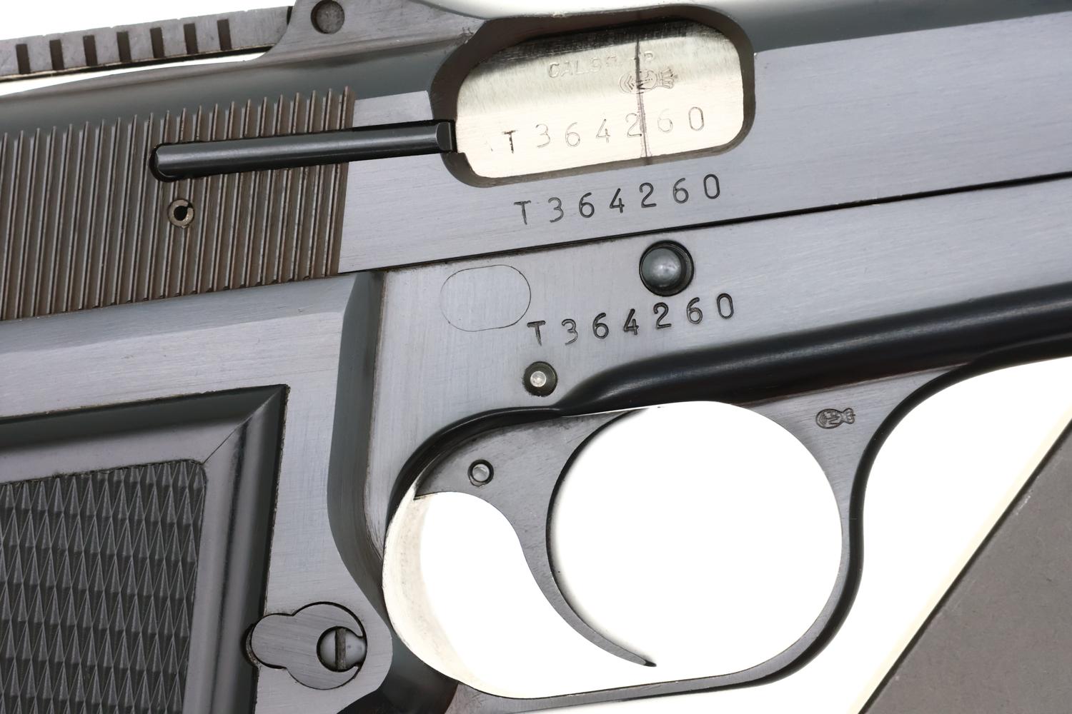 Belgian Browning HP Tangent Slotted Pistol, Pouch,T364260, FB02308 - Image 3