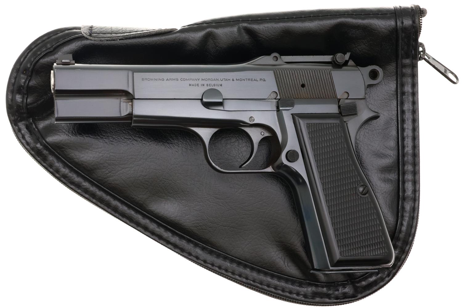 Belgian Browning HP Tangent Slotted Pistol, Pouch,T364260, FB02308 - Image 7