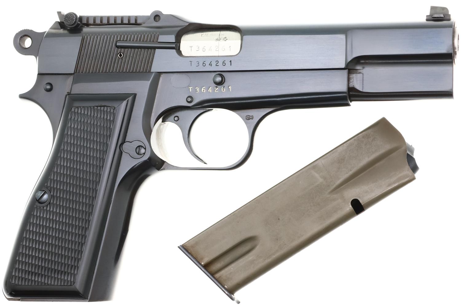 Belgian Browning HP Tangent Slotted Pistol, Pouch,T364261, FB02307