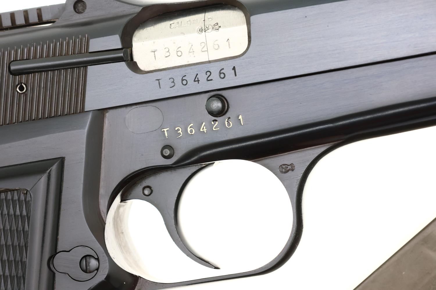 Belgian Browning HP Tangent Slotted Pistol, Pouch,T364261, FB02307 - Image 2
