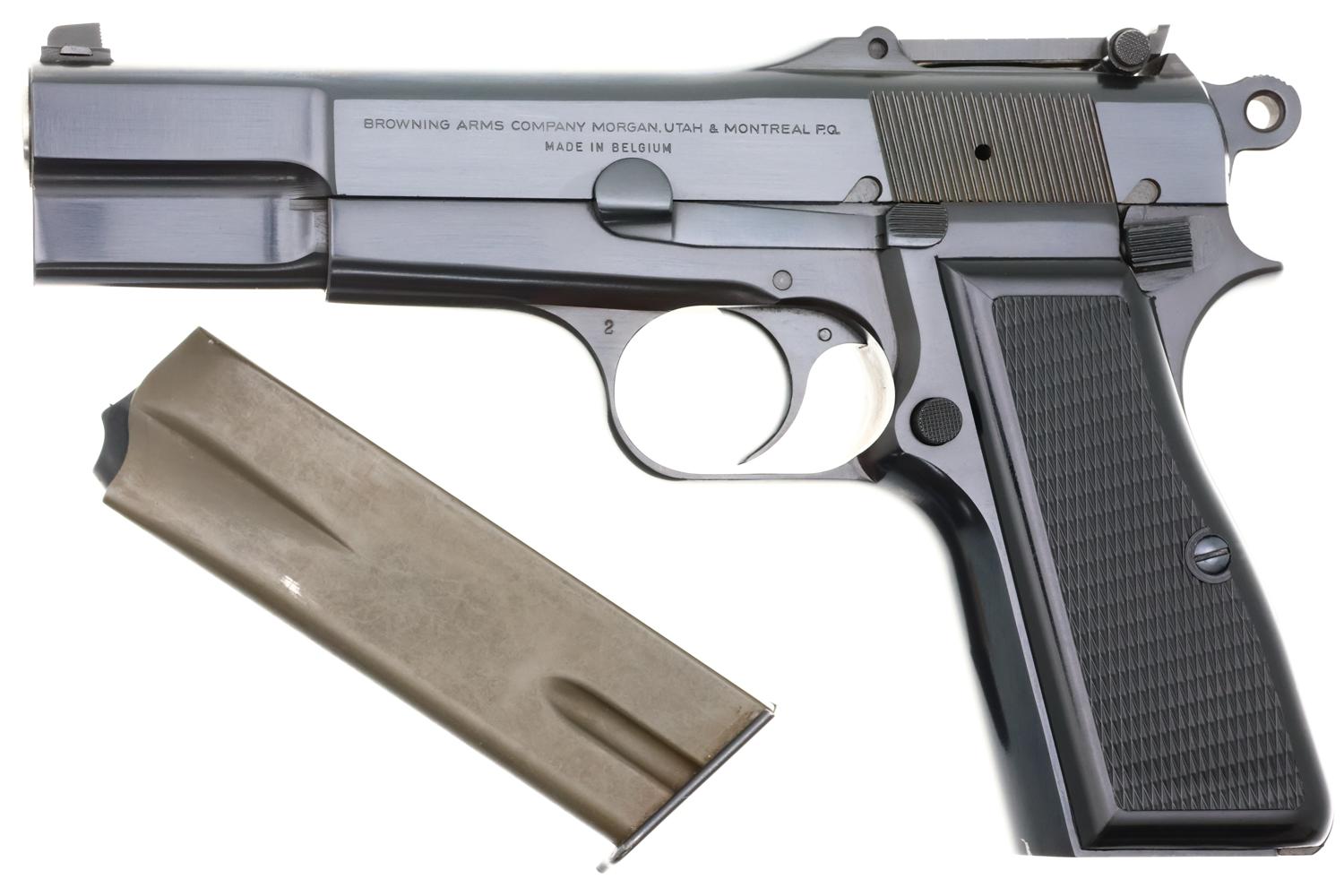 Belgian Browning HP Tangent Slotted Pistol, Pouch,T364261, FB02307 - Image 3