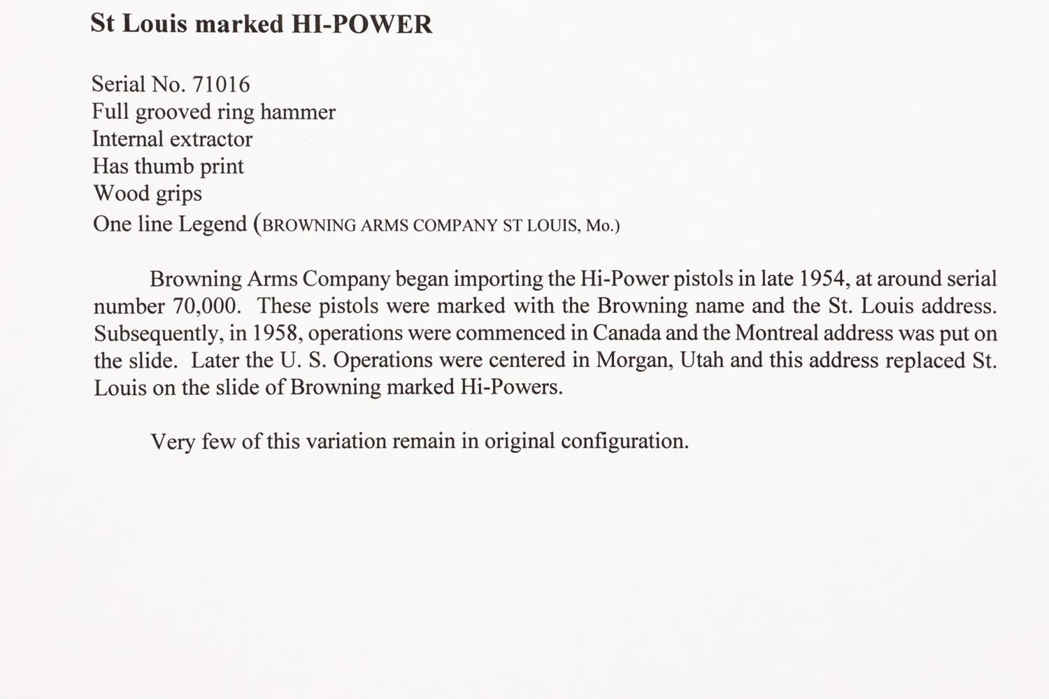 Early FN Browning High Power Pistol, 71016, FB02309 - Image 15