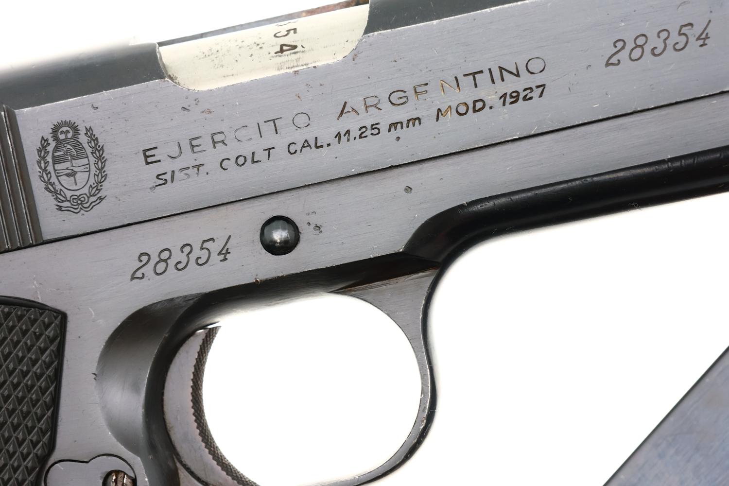 Sistema Colt Model 1927 Ejercito Argentino .45ACP Pistol, 28354, FB01345 - Image 5