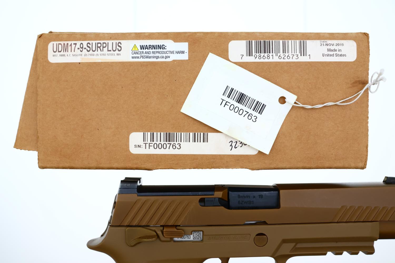 Sig Sauer US Military Surplus M17 Pistol, Boxed, TF000763, FB02354 - Image 4