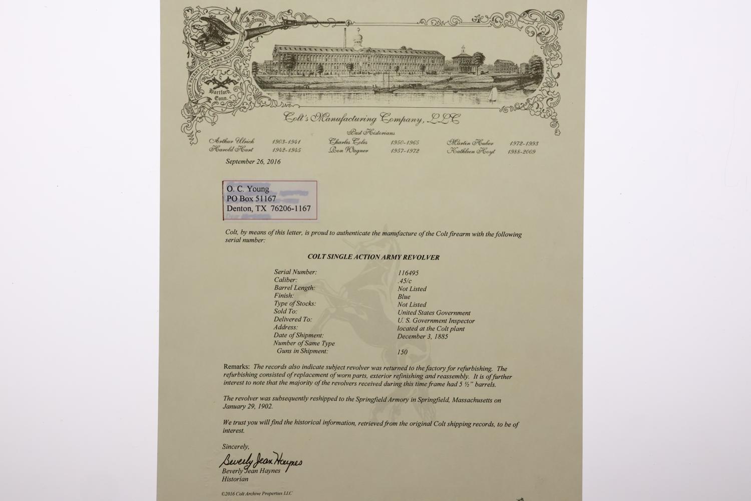 Colt SAA, early US Military, Factory Letter, Cased - Image 21