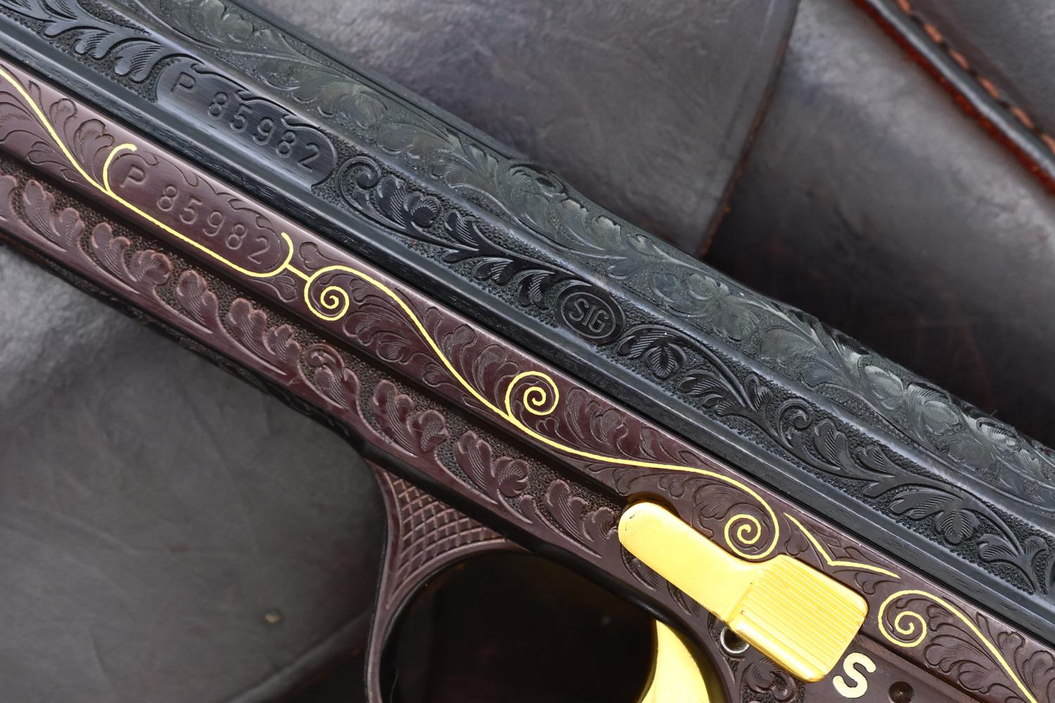 SIG P210 Luxus Arabesque Engraved Pistol, P85982, FB02375