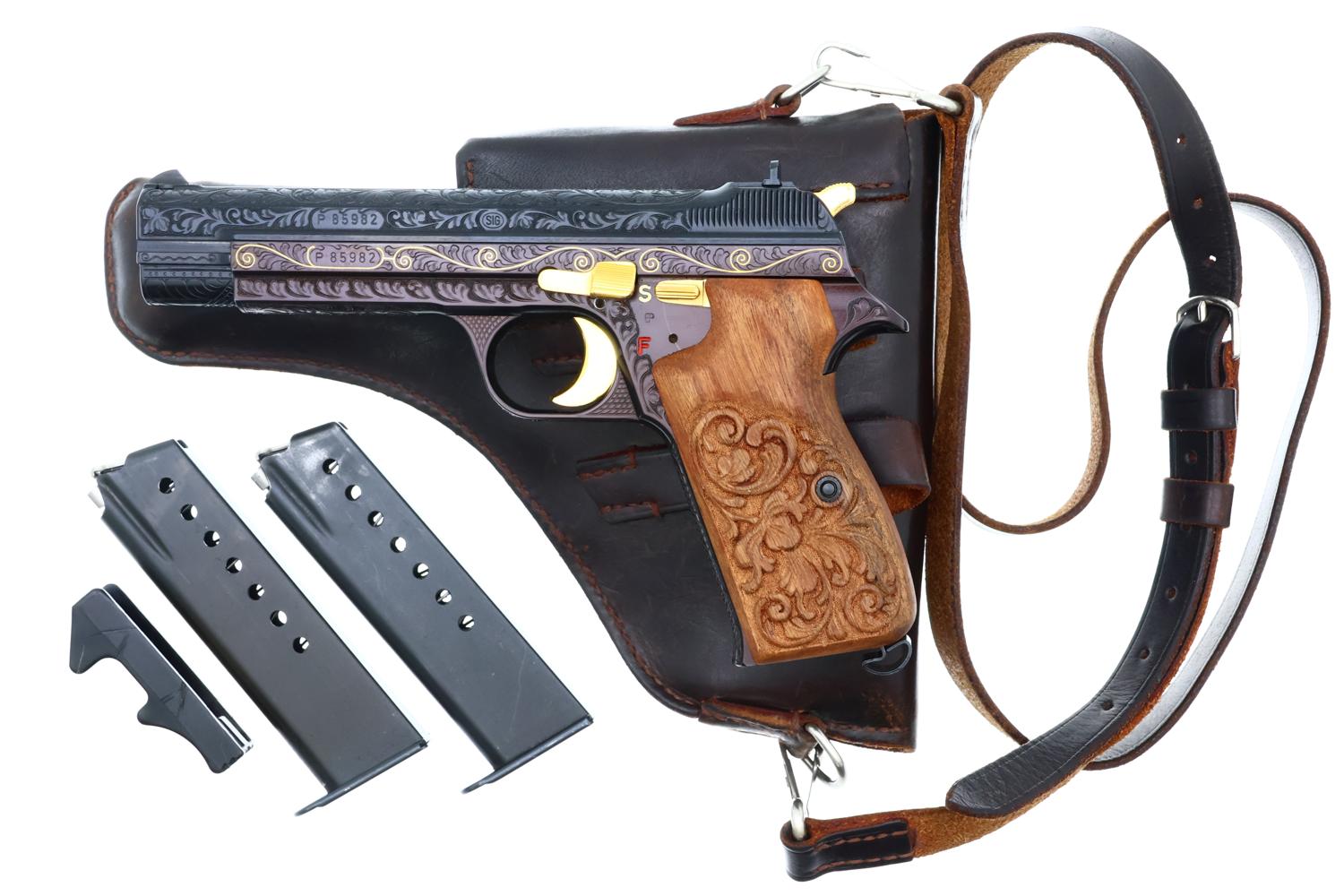 SIG P210 Luxus Arabesque Engraved Pistol, P85982, FB02375 - Image 2