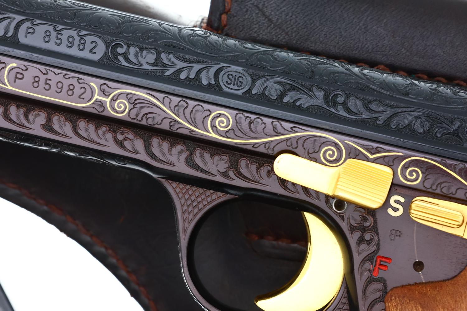 SIG P210 Luxus Arabesque Engraved Pistol, P85982, FB02375 - Image 5