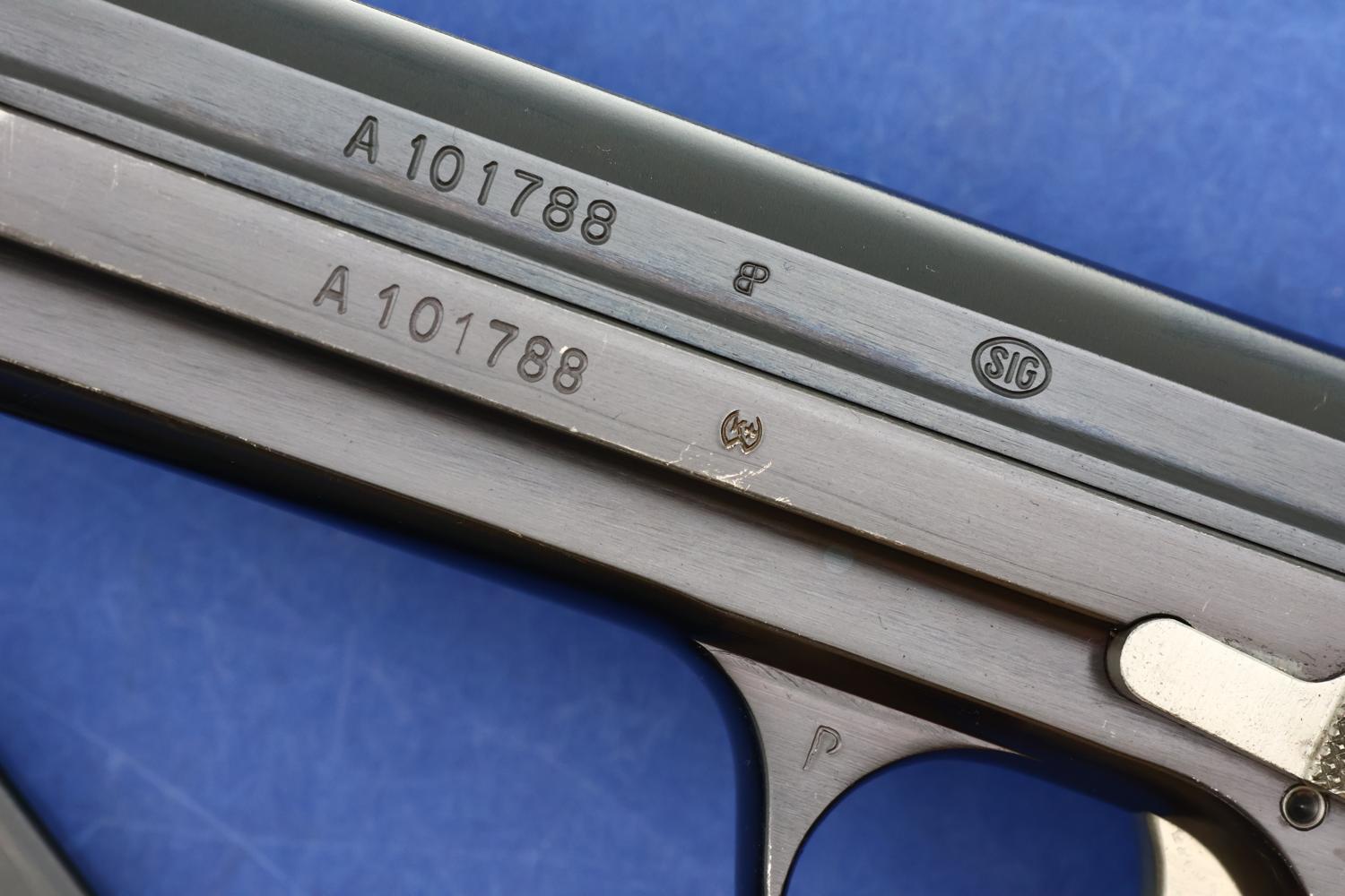 SIG P49 High Polish Swiss Military Pistol, A101788, FB02374 - Image 2