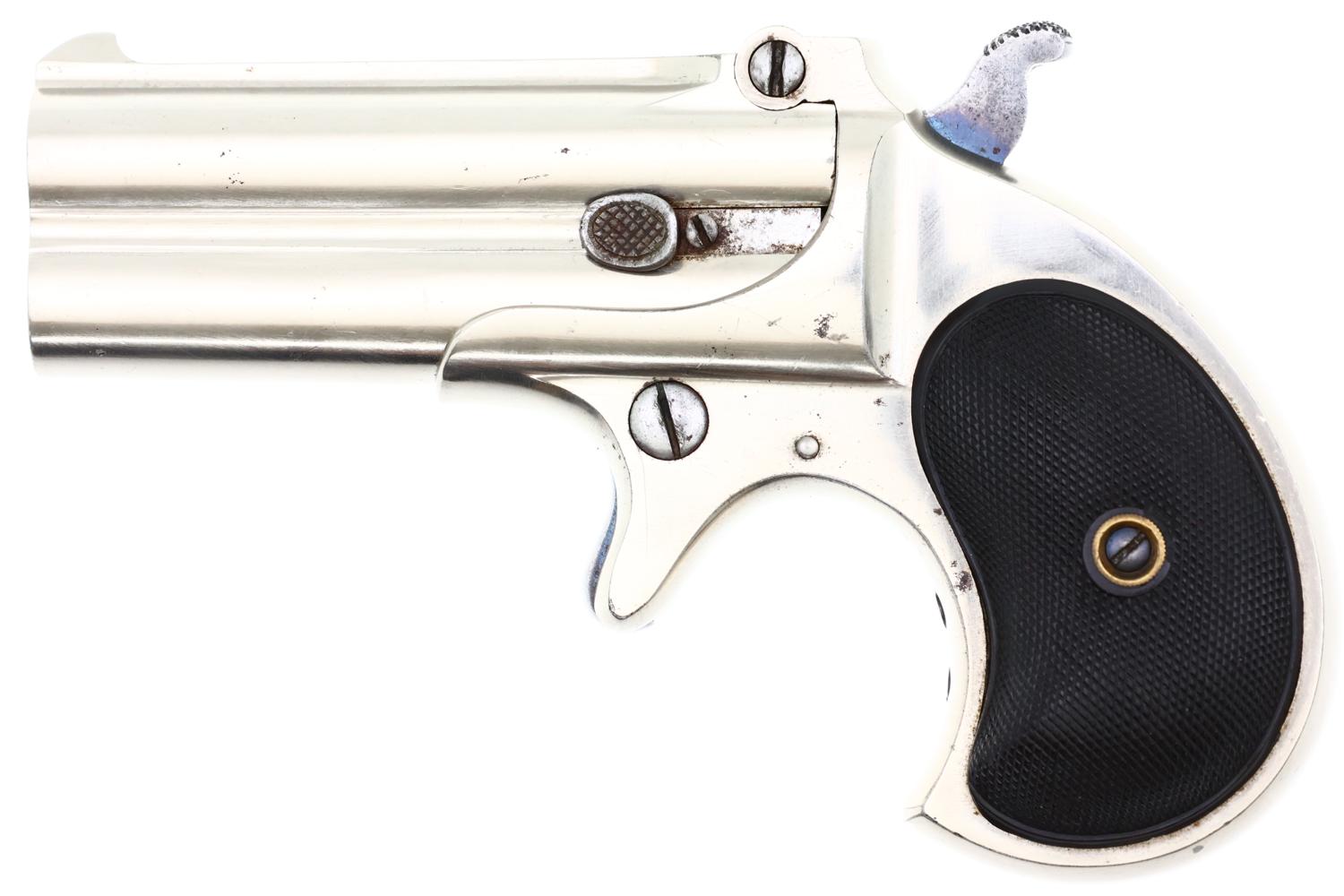 E. Remington & Sons Derringer, Factory Nickle, 598, ANTIQUE, O-187-img-0